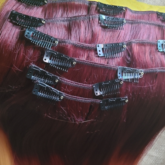 6 pc Ombre 12 inch Clip in Hair Extensions ποΈ Ready to Ship - Picture 2 of 8